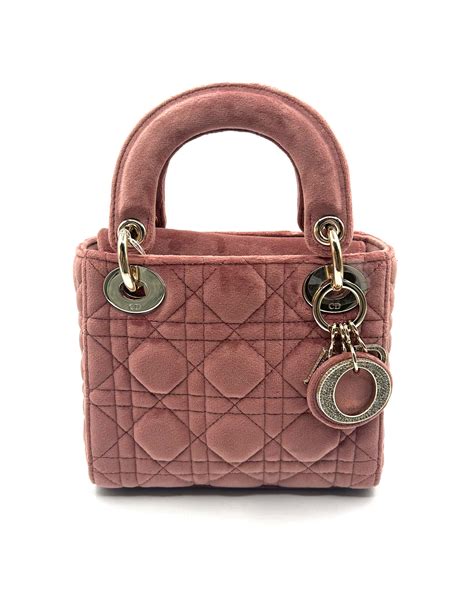 mini lady dior velvet bag.